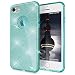 Produktbild NALIA Handyhülle kompatibel mit iPhone 7, Glitzer Ultra-Slim Silikon-Case Back-Cover Schutz-Hülle, Glitter Sparkle Handy-Tasche Telefon-Schale Bumper, Dünnes Bling Strass Smart-Phone Etui - Türkis