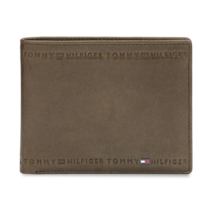 Men's KANTOU Passcase Wallet - Olive | Leather with Embossed Texture | High-Capacity Bifold Design | Stylish Purse for Men-image-11