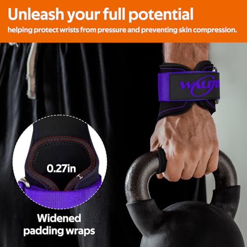 Image of Weight Lifting Wrist Strap,Double Layer Leather Wrist Wraps with Neoprene Padding for Weightlifting & Deadlifts - Adjustable Gym Straps for Men & Women