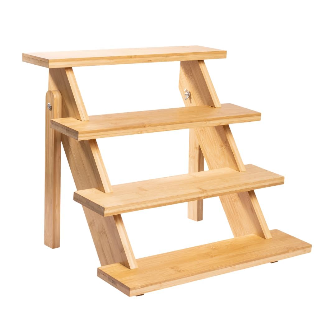 Soporte de madera para cupcakes, elevadores de exhibición de madera para eventos de proveedores, estantes de 4 niveles, exhibición de comida y manualidades