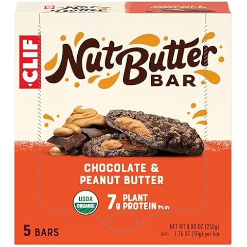 CLIF Nut Butter Bar - Chocolate Peanut Butter - Filled Energy Bars - Non-GMO - USDA Organic - Plant-Based - Low Glycemic - 1.76 oz. (5 Pack) Cover