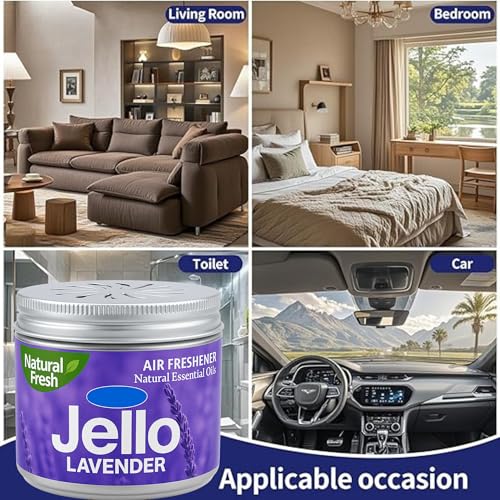 Image of Natural Lavender Gel Air Freshener | Long-Lasting Aroma, Odor Eliminator for Car | Home & Office, Refreshing & Soothing Scent, Compact & Spill-Free Design (Lavender, 220 gm.)
