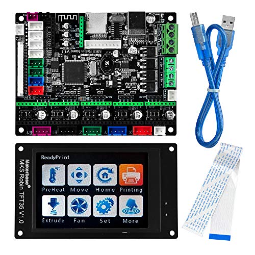 KOOKYE 3D Printer Parts MKS Robin nano Integrated Circuit mainboard Controller Motherboard with Robin TFT35 Display closed source software with FFC Line & USB Cable