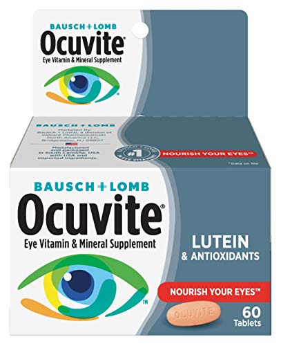 Ocuvite Eye Vitamin & Mineral Supplement, Contains Zinc, Vitamins A, C, E, & Lutein, 60 Tablets