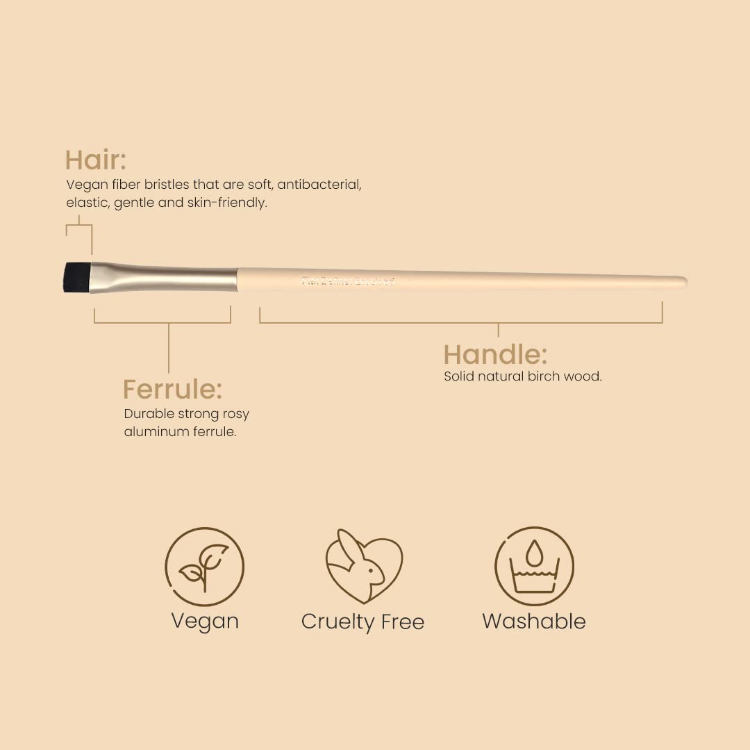 Milagro Beauty Flat Eye Definer Brush 65 – Firm, Thin Brush for Eyebrow & Eyeliner Detailing, Perfect for Powder, Gel & Cream Application, Sharp Lines, Smudging & Lower Lash Precision 1