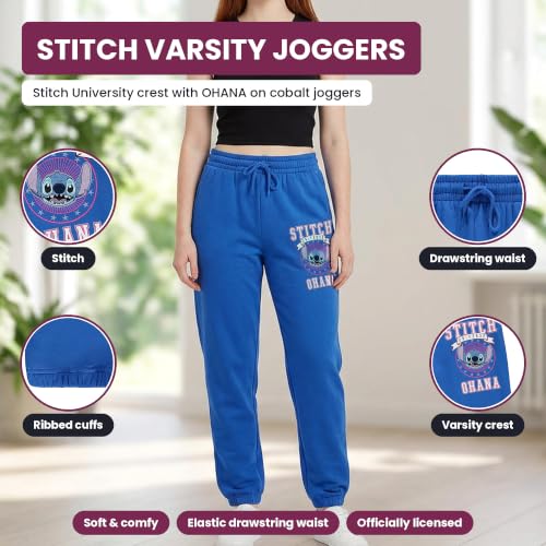 Disney Stitch Joggers for Women - Lilo & Stitch Varsity Athletic Jogger Sweatpants - Multi Print Graphic Sweatpants for Women, Officially Licensed Cobalt Blue - image 2