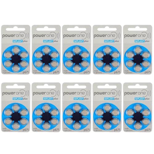 Image of Cochlear PowerOne P675 Implant Plus Disposable Hearing Aid Battery B454122-60Nos (Pack of 10)
