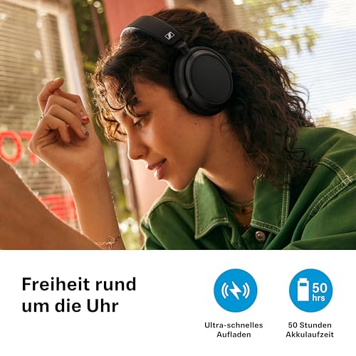 Sennheiser ACCENTUM Plus Wireless Bluetooth Kopfhörer – optimale Klangqualität mit Schnellladefunktion, 50 Stunden Akkulaufzeit und Adaptive Hybrid ANC – Schwarz – Bild 6