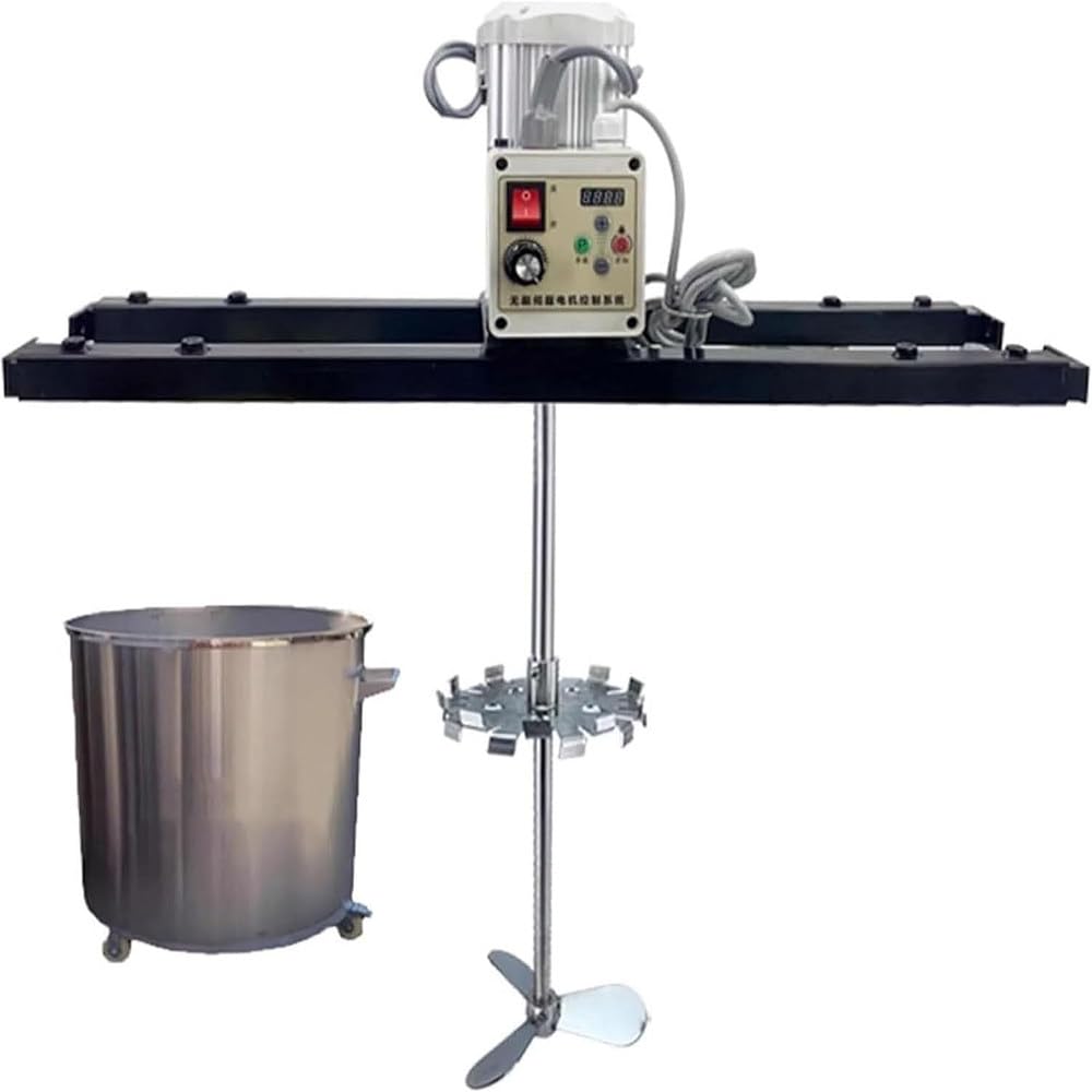 Elektrischer Rührer für IBC-Tanks, 2100 W Servomotor, 1 Tonne Kapazität, 32 NM Drehmoment, Teleskop-Unterstützung 75-120 cm, zusammenklappbarer Propeller zum Mischen von Farben und Tinte