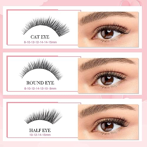 Glowing Win Cluster Lashes 144PCS Individual Lashes Natural Look DIY Lash Extensions Fluffy False Eyelashes Individual lash Clusters Reusable Eyelash Extensions Mix 8-16mm C D Curl Strip Lashes - Image 3