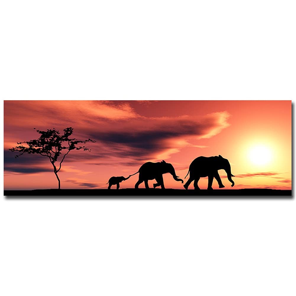 Point de Croix Diamant Peinture Kit Famille d'éléphants Cadeau Idéal pour Passionnés