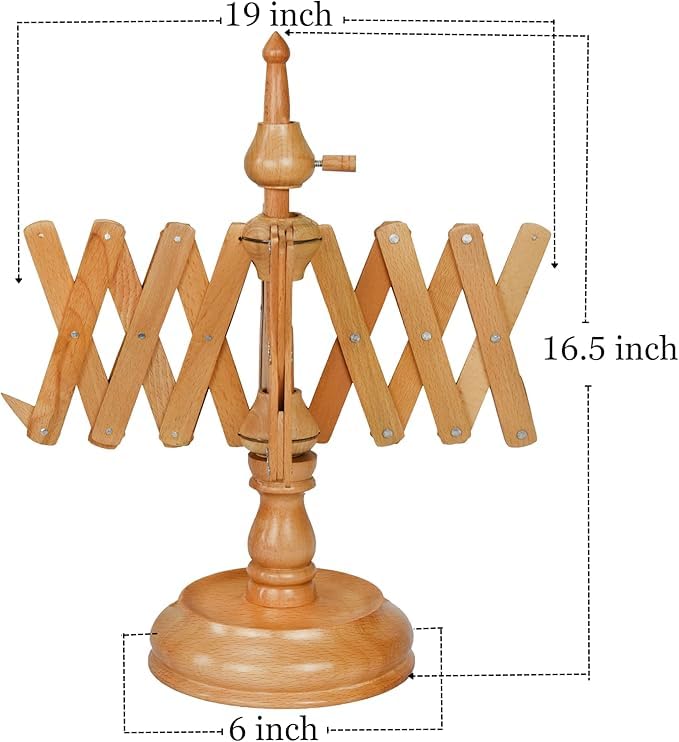 Avvolgitore di palline di filato in legno - Avvolgitore di bobine di filato per maglieria e uncinetto fatto a mano - Plettri per ombrello Filato Swift (Off-white, Swift)