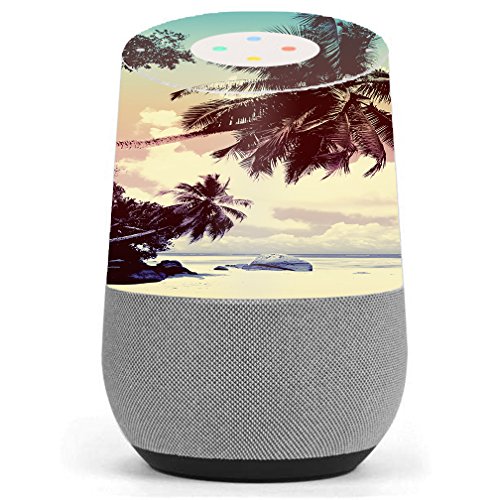 Skin Decal Vinyl Wrap for Google Home Stickers Skins Cover/Faded Beach Palm Tree Tropical