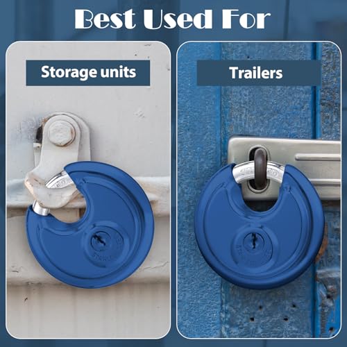 Image of Chumia 16 Pack Padlocks Keyed Alike, Stainless Steel 2-3 /4 Wide, 3 /8 Shackle Disc Locks for Outdoor, Storage Units, Garages, Gym Lockers(Blue)
