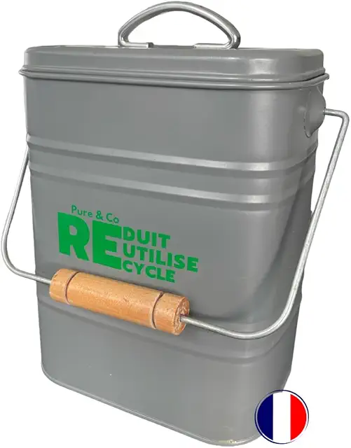 Composteur de Cuisine 3L Pure&Co - Balcon Composteur Anti-Odeur en Acier