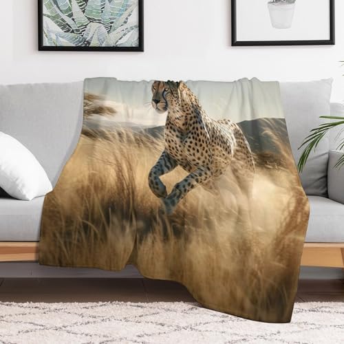 Couverture léopard en flanelle 3D 130x180cm pour canapé