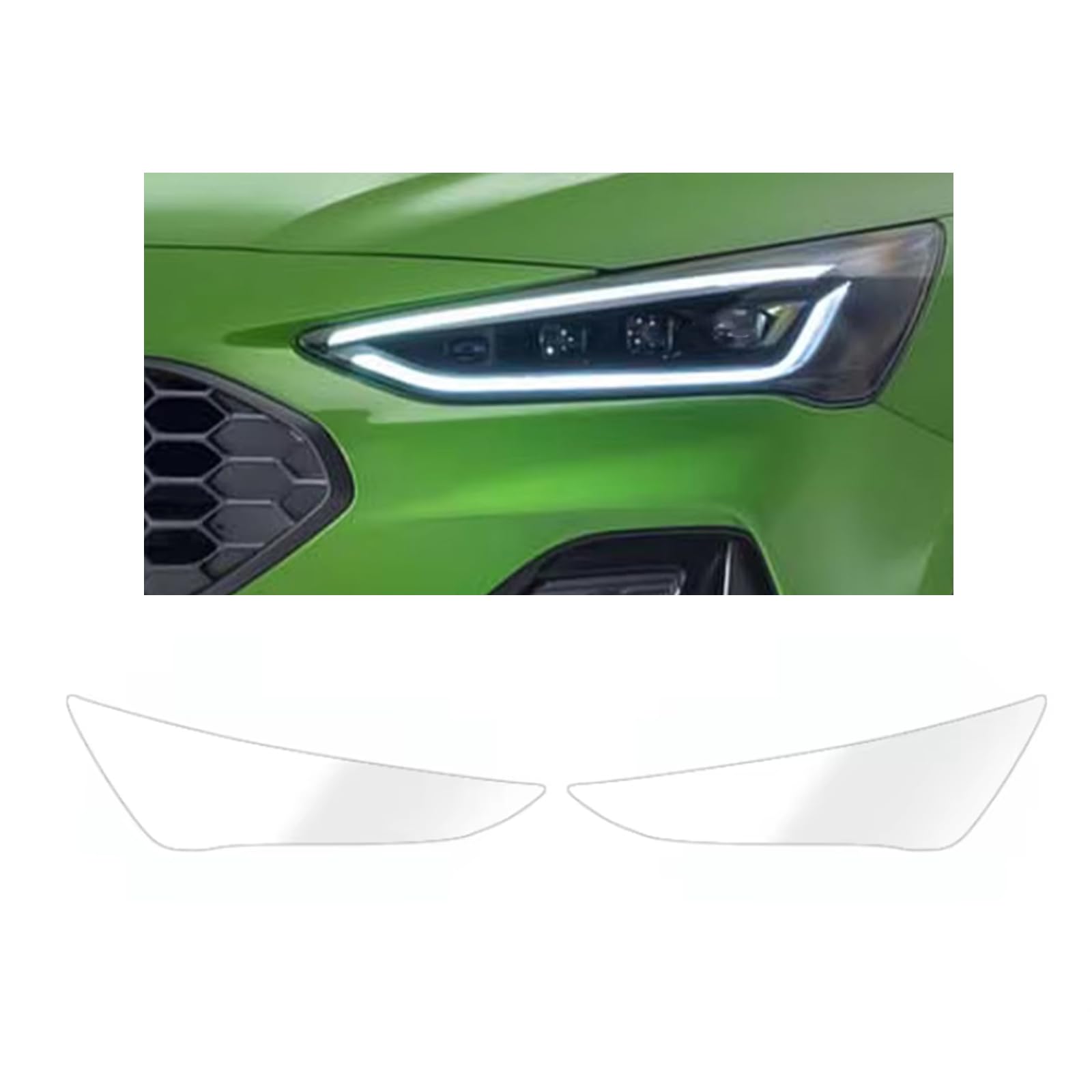 Headlight Film for Ford Focus MK4 2018-2025, 1Set Transparent/Smoke Black Car Headlight TPU Protective Film