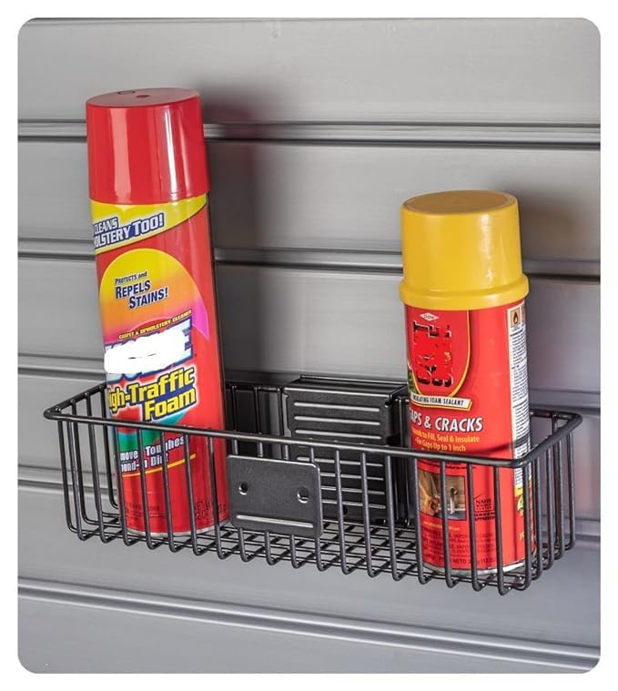 HandiWall Small Basket - 3 Inch x 12 Inch (Pack of Two) for Storage on Garage Slatwall Panels image 4