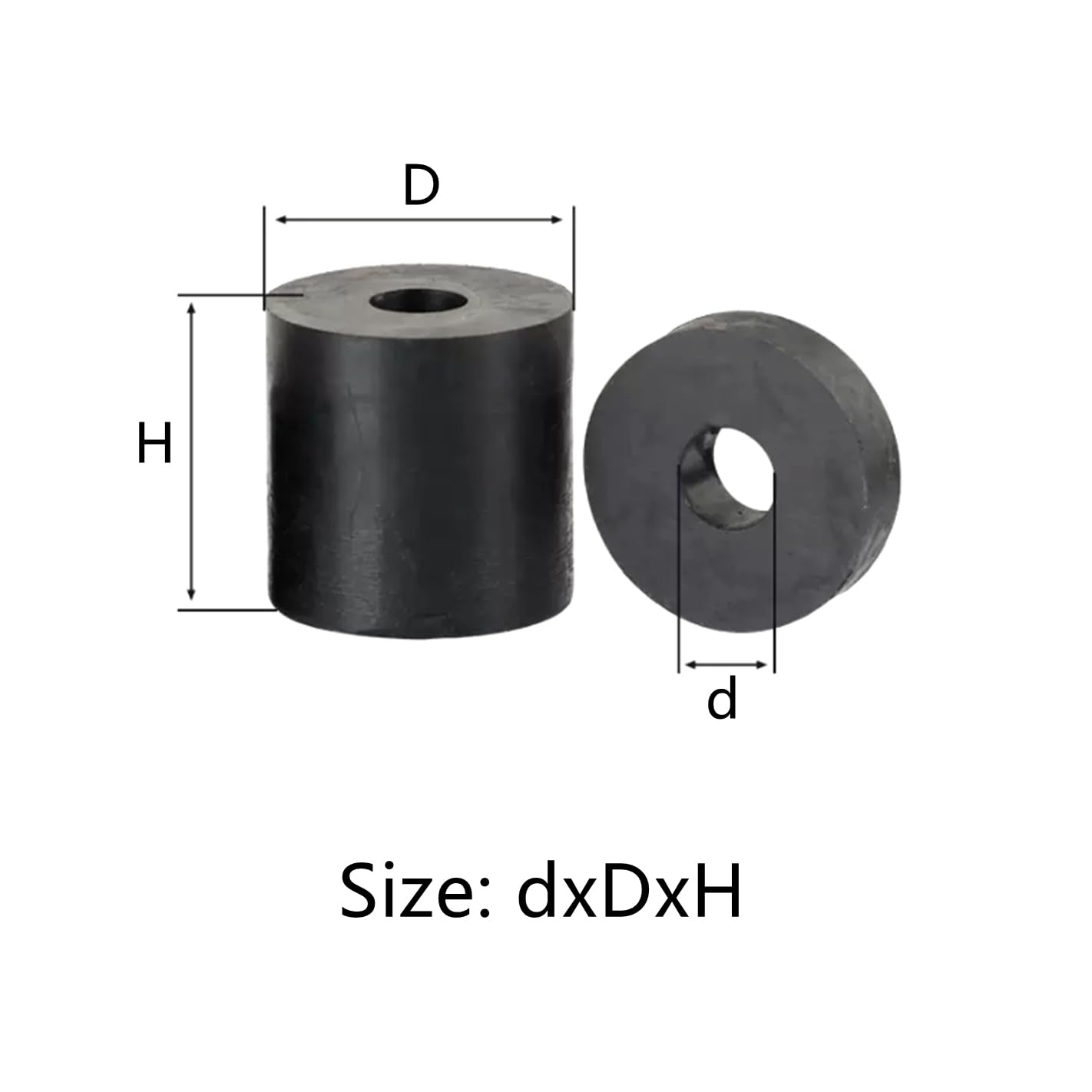 1 ud almohadillas amortiguadoras de goma suave cilíndricas huecas de 15mm de diámetro interior, diámetro exterior de 200mm, junta de amortiguación resistente al agua y al desgaste