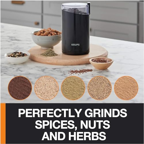 Image of KRUPS Electric Coffee Grinder, Stainless Steel Blades, Black | 3 oz Capacity | 200W Motor | For Coffee Beans, Herbs & Nuts | Pack of 2