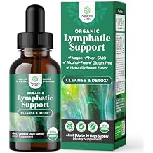 Organic Lymphatic Support Drainage Drops - Herbal Lymphatic Cleanse and Immune Support Supplement with Organic Echinacea Goldenseal & Red Clover Extract - Vegan Non GMO and Alcohol Free - 2 Fl Oz