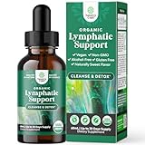 Organic Lymphatic Support Drainage Drops - Herbal Lymphatic Cleanse and Immune Support Supplement with Organic Echinacea Goldenseal & Red Clover Extract - Vegan Non GMO and Alcohol Free - 2 Fl Oz