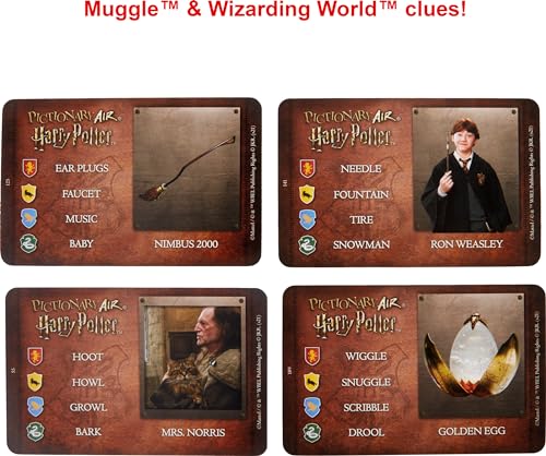 Mattel Games Pictionary Air Harry Potter juego familiar miniatura 4