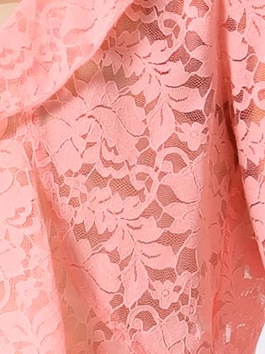 Image of Allegra K Lace Shrug for Women Bolero Tops Sheer Cardigan Open Front Half Sleeve Dressy Cover Up