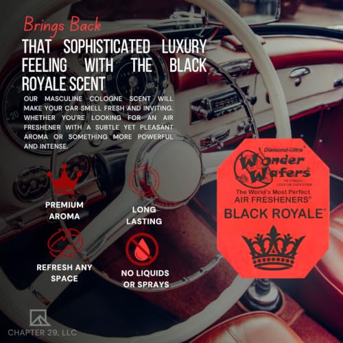 Image of Wonder Wafers 75 Count Air Fresheners Individually Wrapped, Black Royale Fragrance