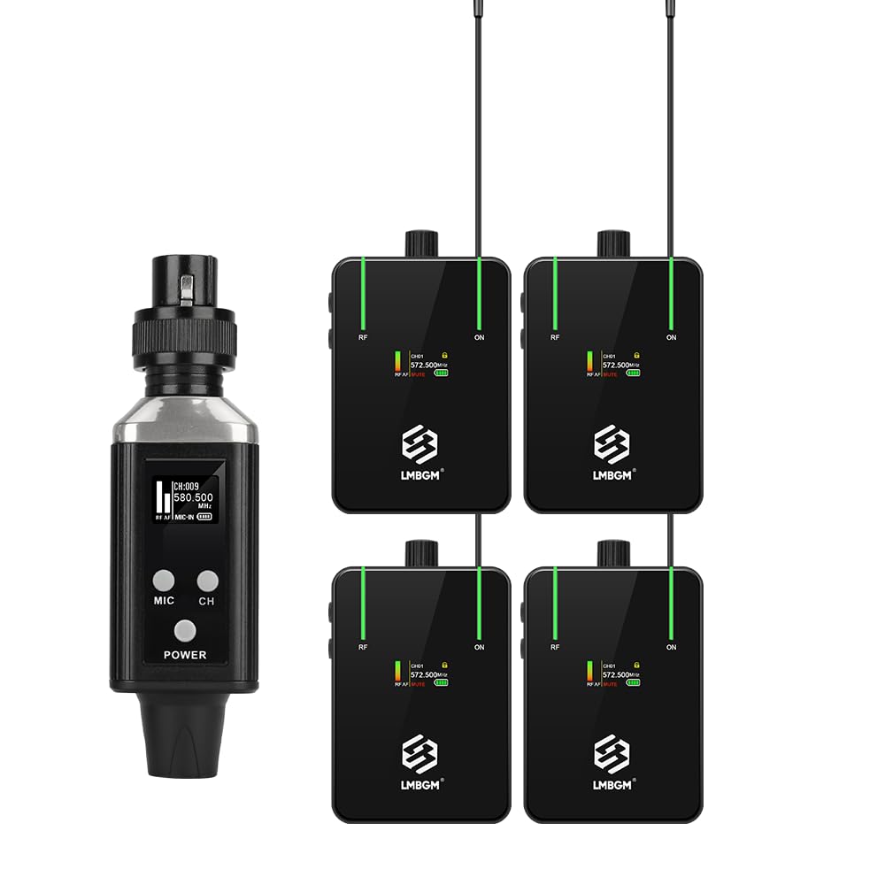 AR9 UHF Mono Wireless In Ear Monitor System Transmitter and Beltpack Receiver for Studio, Band Rehearsal and Live Performance (AR9 Pro-4)