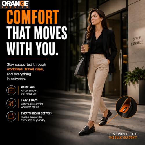 Image of Orange Light A 3 /4 Orthotic Insoles Fits Men's Shoe 3.5-5, Women's 5-6.5