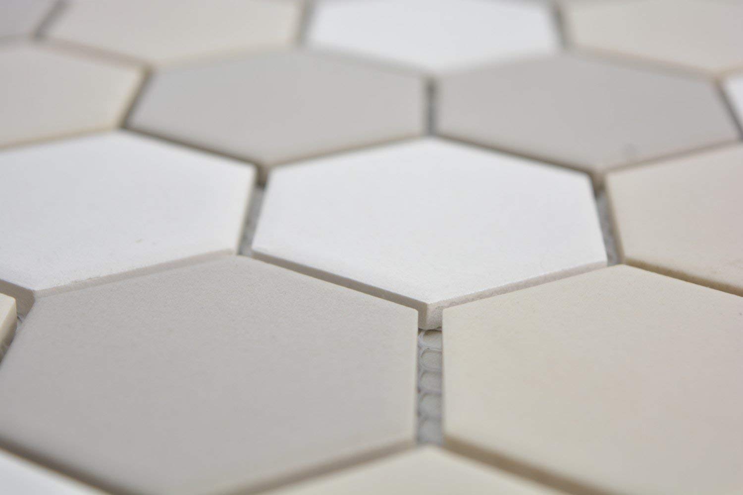 Azulejos de mosaico de cerámica hexagonal Blanco beige marrón Antideslizante cocina suelo baño pared ducha
