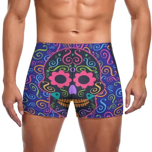 Maillot de Bain Crâne Homme Extensible à Séchage Rapide pour Piscine