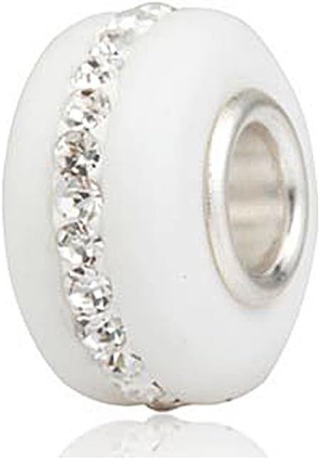 Everbling Kera Style Murano Frosted Glass Bead Stripe June Birthstone 925 Sterling Silver Solid Core Charm Fits European Charm Bracelet