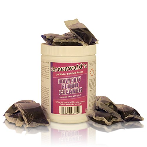 Greenwald's Heavy Duty Floor Cleaner for Hardwood, Laminate, Pergo, Tile, Wood and Bamboo Flooring - For Mop Buckets and Floor Cleaner Machines - 20 Count