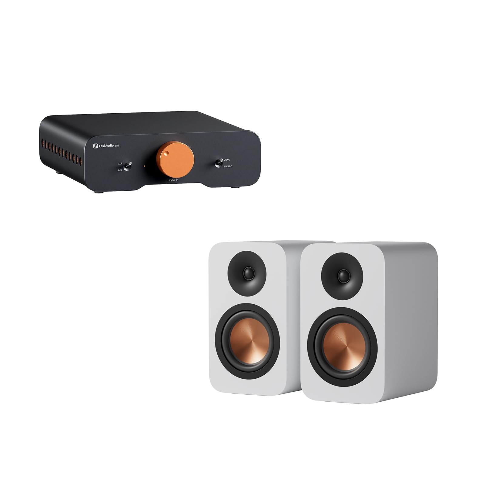 Fosi Audio ZA3 Amplificador HiFi Estéreo/Mono+Fosi Audio SP601 Altavoces de Estantería