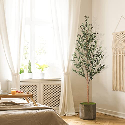 Oxllxo 5Ft Artificial Olive Tree (60In) Tall Fake Potted Olive Silk Tree With Planter Large Faux Olive Branches And Fruits Artificial Tree For Office Living Room Home Floor Decor (Indoor/Outdoor) #TOP2