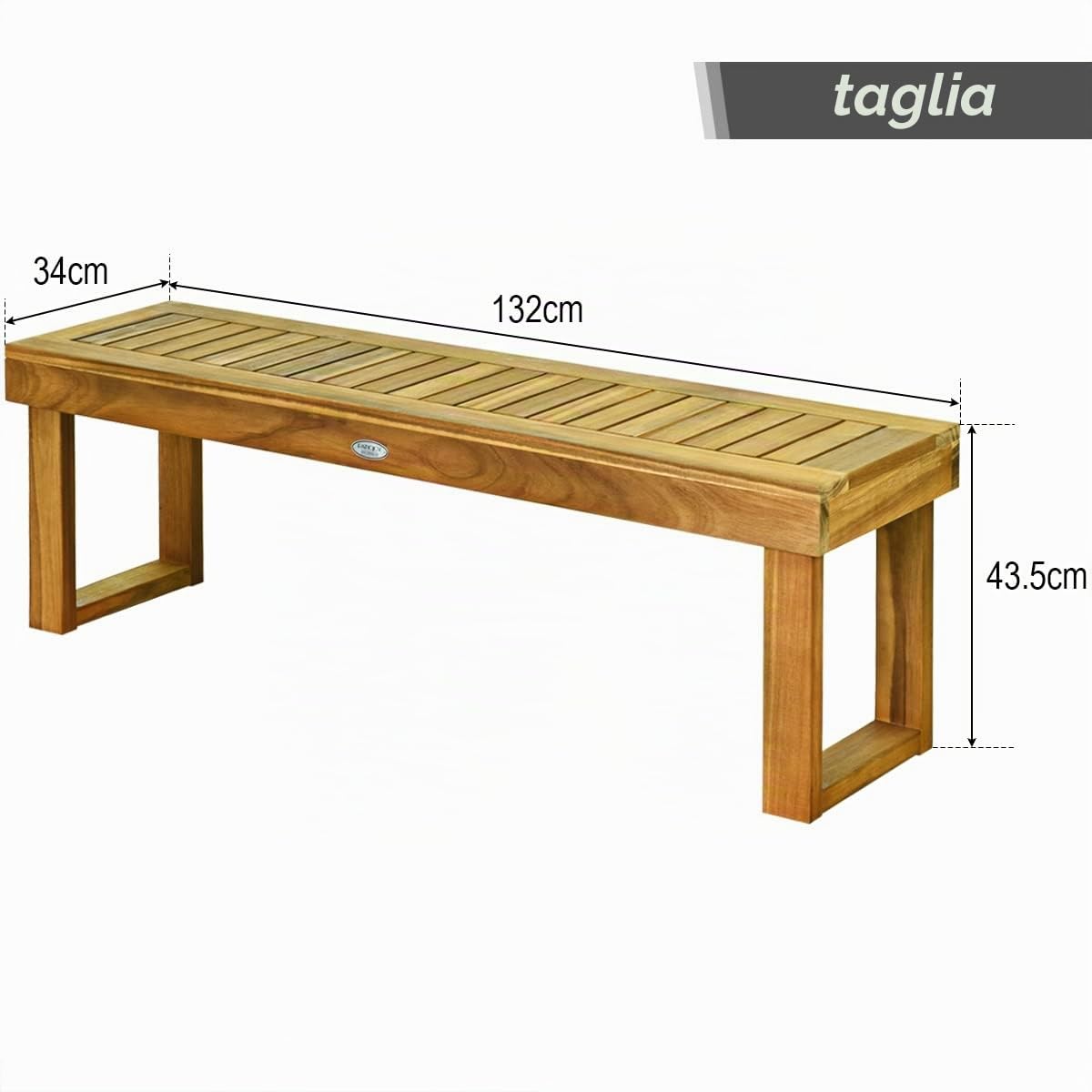 GIANTEX Panchina da Giardino a 3 Posti in Legno Massiccio | Panca Panchetta per Esterno e Interno, Portata Fino a 360 kg, per Giardino, Balcone e Sala da Pranzo