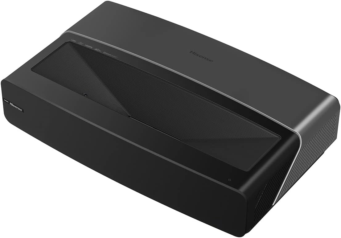 Hisense 100L5G-CINE100A 4K UHD Laser TV, UST Ultra Short Throw Projector with 100 ALR Screen, 2700 ANSI Lumens, Android TV, HDR10, 30W (Stereo) Dolby Atmos, Built-in Alexa and Google Assistant Hisense 100L5G-CINE100A 4K UHD Laser TV, UST Ultra Short Throw Projector with 100 ALR Screen, 2700 ANSI Lumens, Android TV, HDR10, 30W (Stereo) Dolby Atmos, Built-in Alexa and Google Assistant