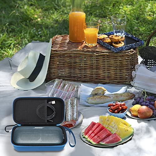 Elonbo Speaker Travel Case For Bose Soundlink Flex Bluetooth Portable Speaker,Outdoor Travel Wireless Waterproof Speaker Carrying Bag Storage Holder,Mesh Pocket For Usb Type C Cable Charger,Stone Blue #TOP6