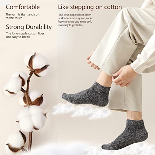Mottee&Zconia Mens Ankle Low Socks Non-slid Durable Reinforced Toes Cotton Socks 6/8 Pack3