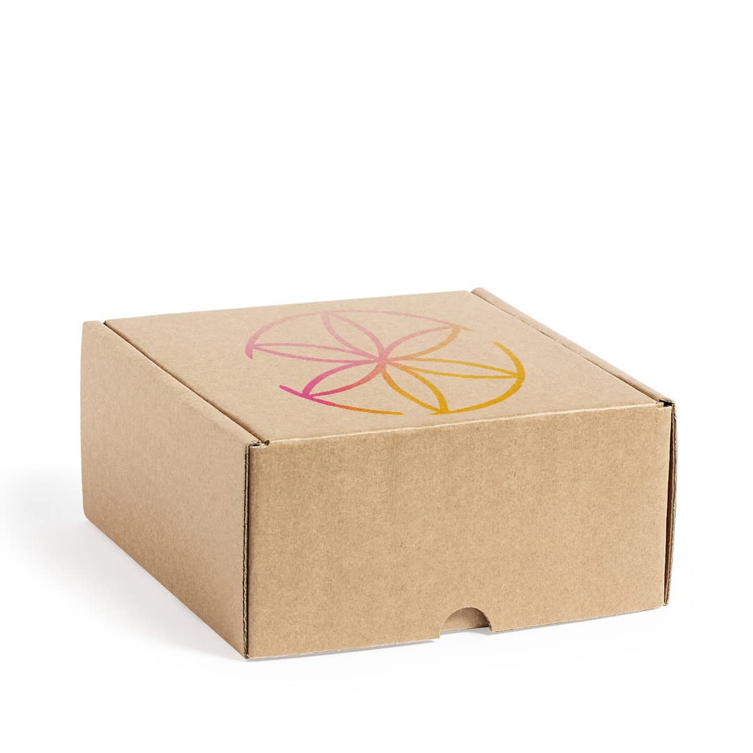 Pack 100 Cajas de Cartón Personalizadas – Logo, Dibujo, Frase Impreso en la Tapa - Fácil de Montar – La Mejor Forma de Enviar Productos o Presentar Regalos de Empresa, Navidad - 16x15x8,5cm Kraft