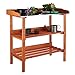 Produktbild Relaxdays Pflanztisch, Holz, Metallplatte, 3 Ebenen, Arbeitsplatte Gewächshaus, HBT: 87,5 x 91,8 x 41,5 cm, orange