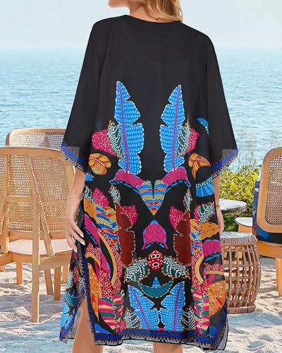 Image of Women's Kimono Beach Cover up for Summer Bathing Suits Cardigans Casual Loose Swimwear 2026