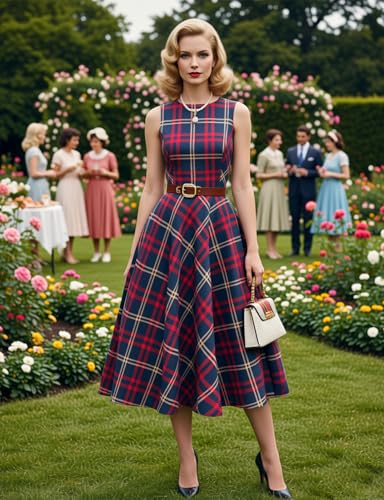 Image of Simple Flavor Women's Vintage Dress Sleeveless O-Neck Party Cocktail Dress