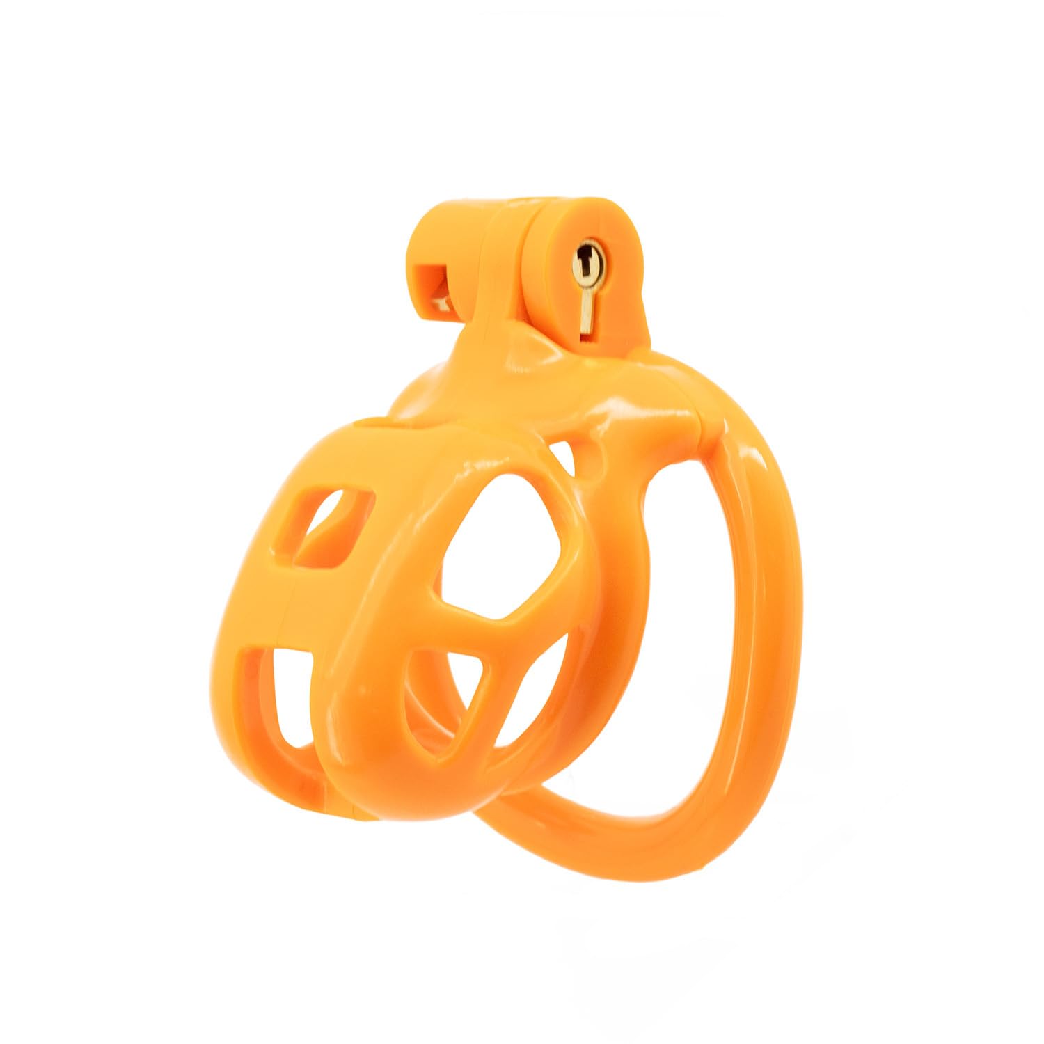 Hdynasty Gabbia compatta Arancione Lucida per l'allenamento della Forza per Uomini con 4 Anelli curvi (42mm/45mm/48mm/52mm)