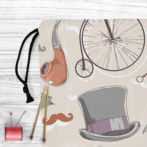 Image of ArtzFolio Vintage Retro Objects | Reusable Sack Bag | Bag for Gym, Storage, Vegetable & Travel
