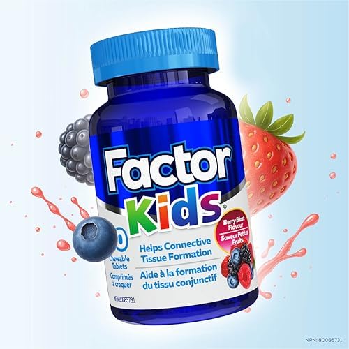 Factor Kids Daily Chewable Multivitamin (60 Count) with Vitamins B12, C, D3 & L-Tyrosine