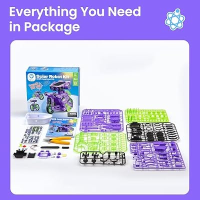Sillbird Solar Building Robot Kit STEM Gift for Boys Aged 8-12, DIY 15-in-1 Science Educational Toys for Kids Birthday, Solar or Battery Powered Robotic Set with 212 Pieces