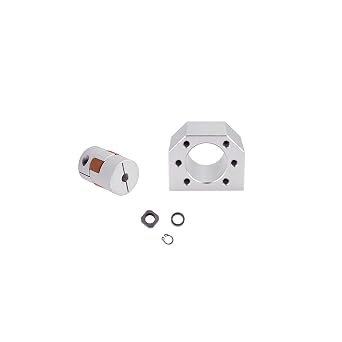 Ball Screw SFU1605 RM1605 Length 400mm Diam 16mm with Ballnut and ballnut housing + end Supports EK/EF12 + Coupler for CNC, Length Approx 15.75 inch/ 400mm